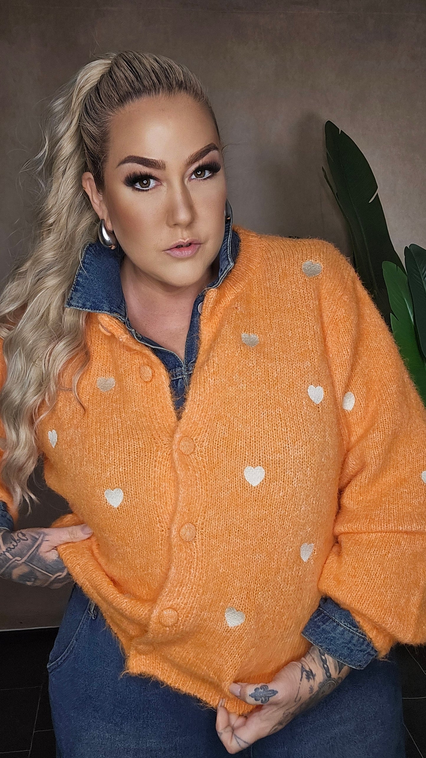 Strickjacke OrangeHeart