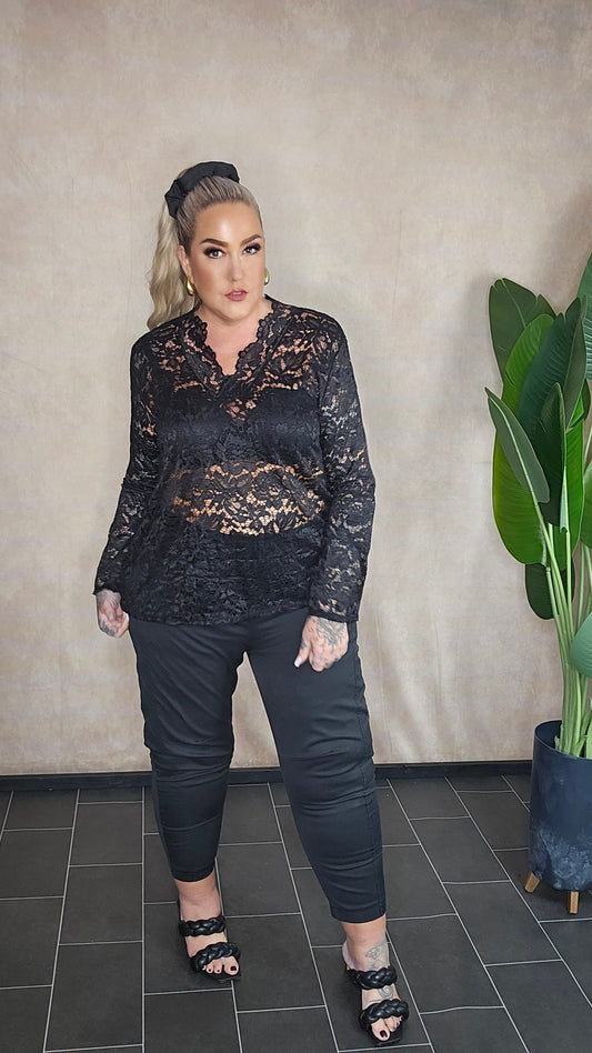 Spitzen Shirt MilanaV schwarz