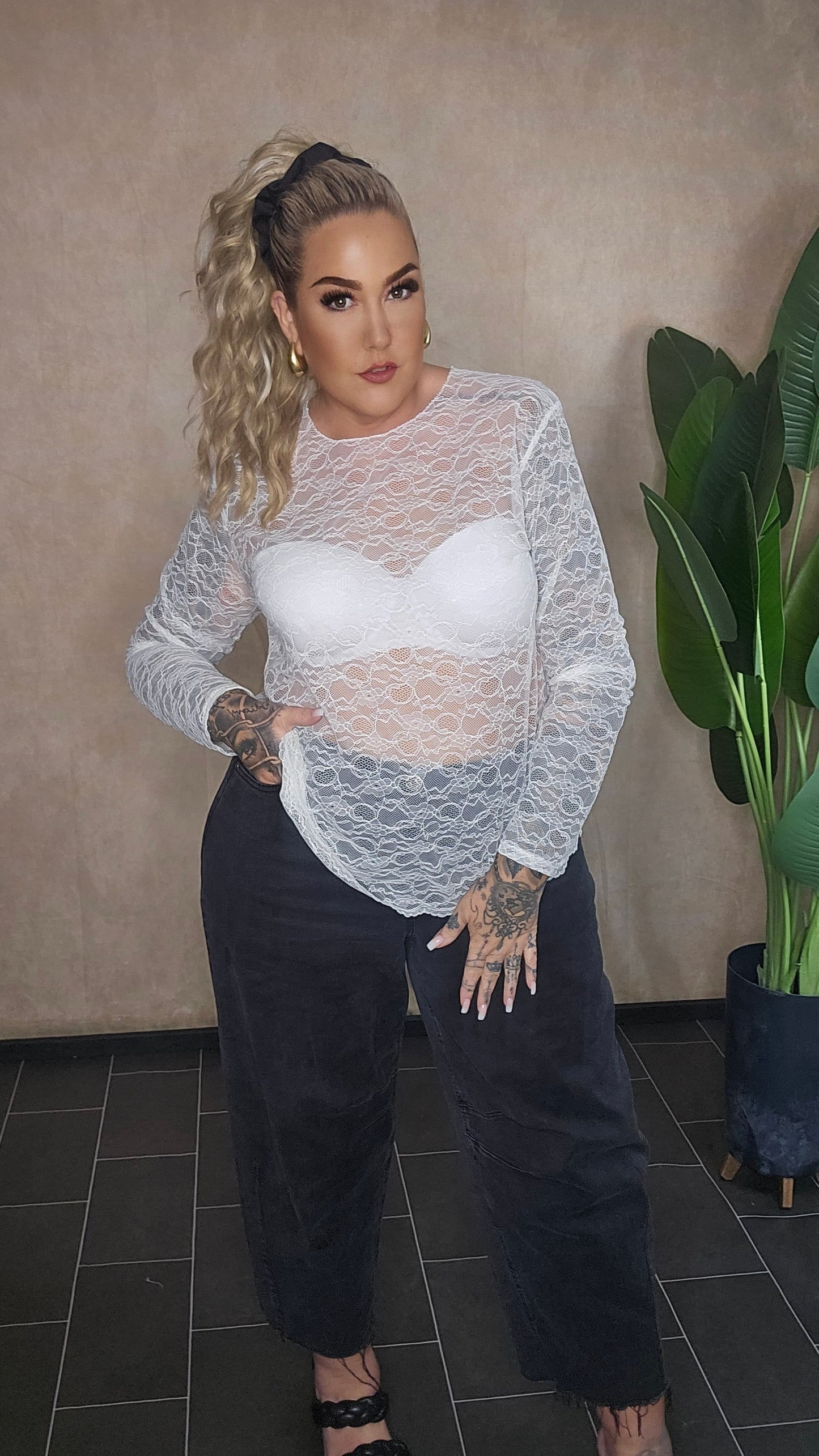 Spitzen Shirt MilanaX weiss