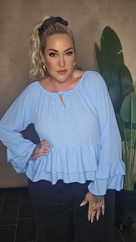 Rüschen  Shirt  Azzuro