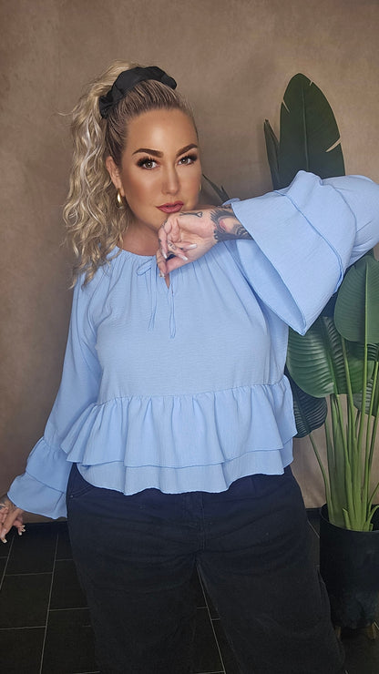 Rüschen  Shirt  Azzuro