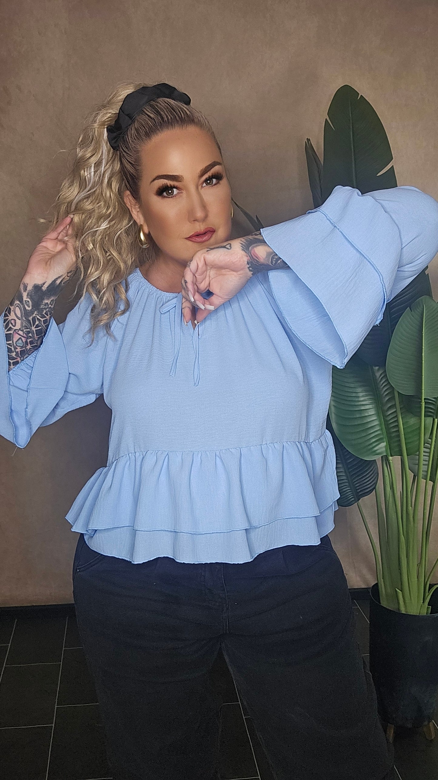 Rüschen  Shirt  Azzuro