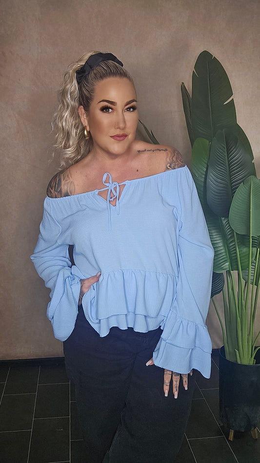 Rüschen  Shirt  Azzuro