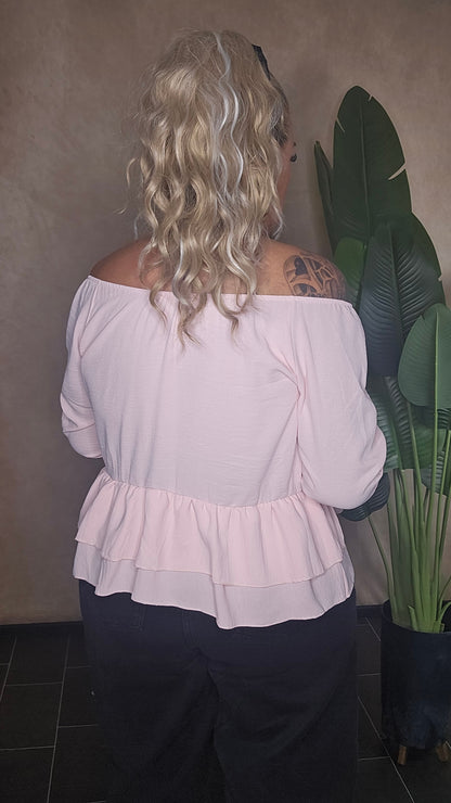 Rüschen  Shirt Rosalie Puder Rosa