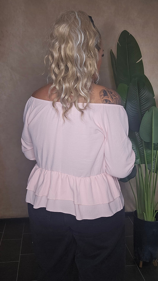 Rüschen  Shirt Rosalie Puder Rosa