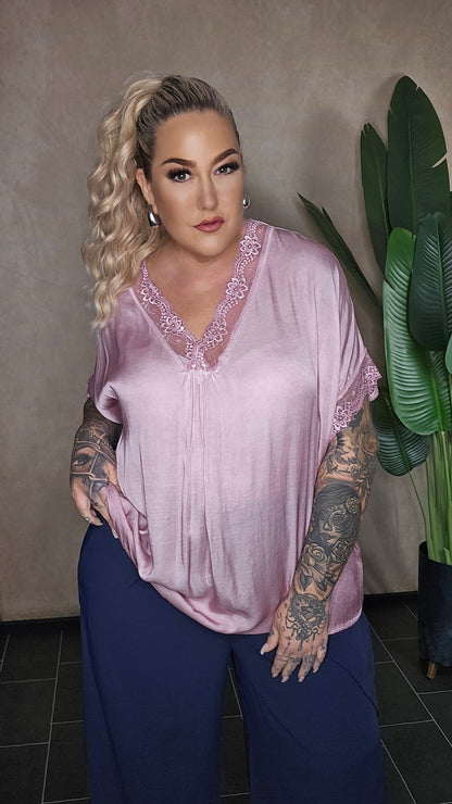 Satin Shirt Liana – Altrosa