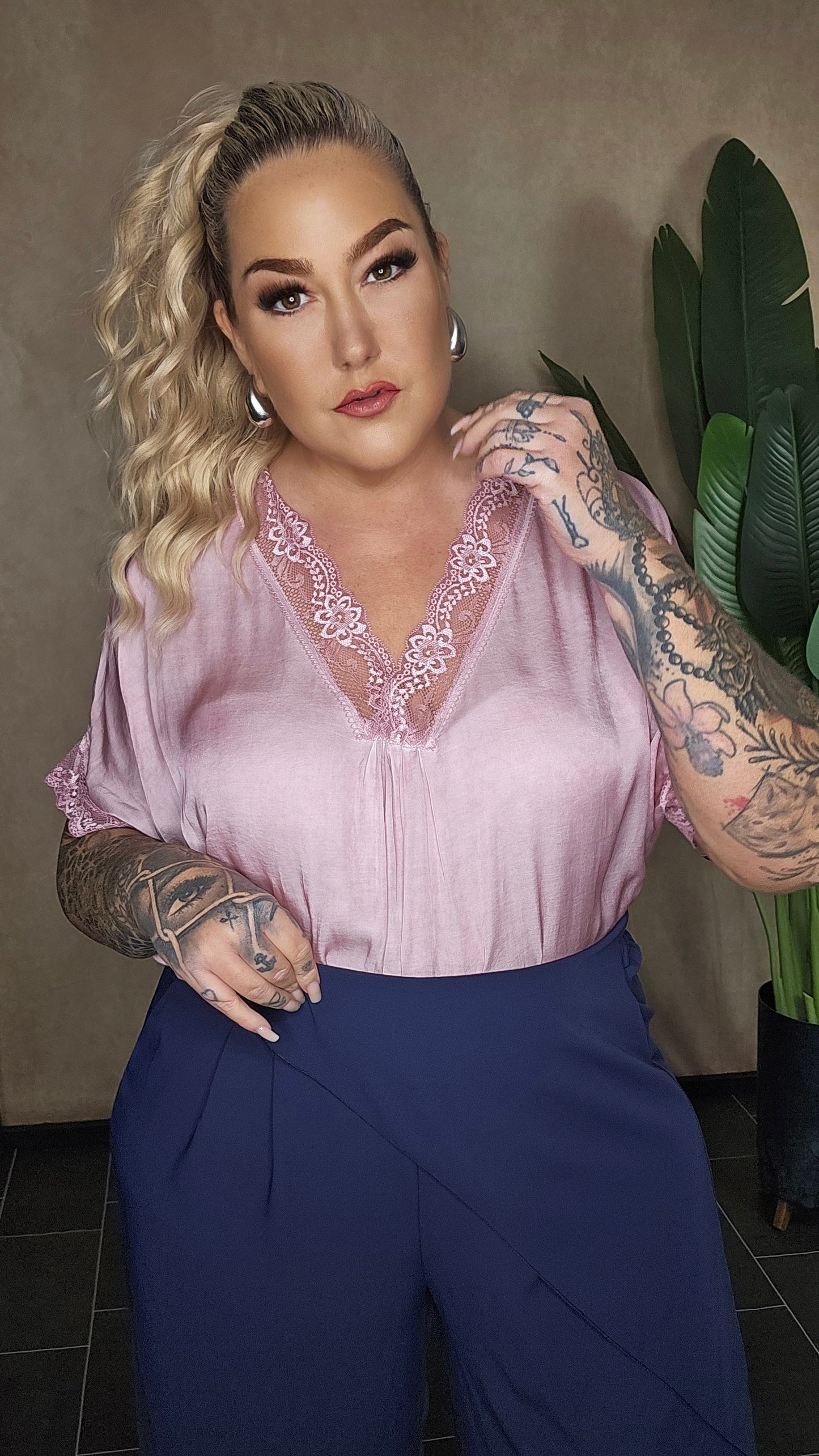 Satin Shirt Liana – Altrosa