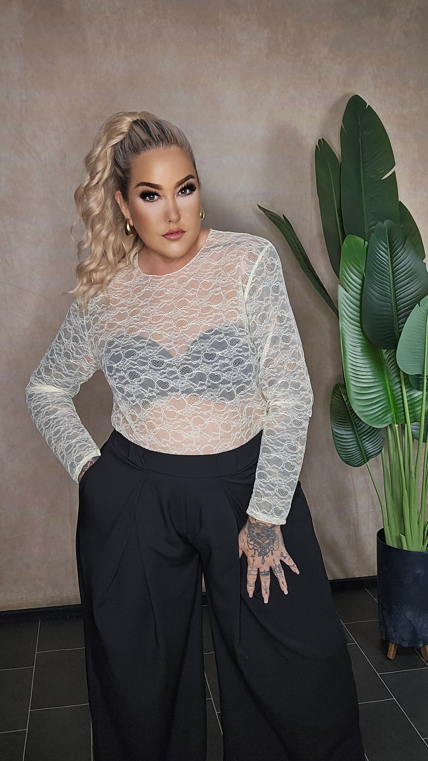 Spitzen Shirt MilanaX Buttergelb