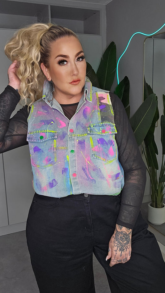 Jeansweste Neon