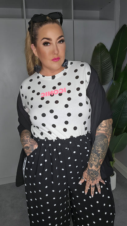 ICONIC T-Shirt Polka Dots – Schwarz/Weiß