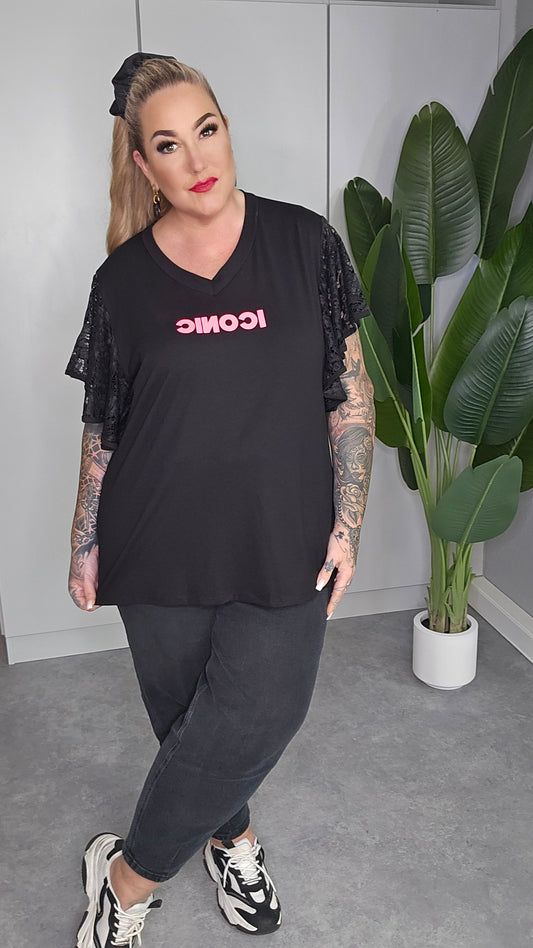 Shirt Iconic Lace schwarz