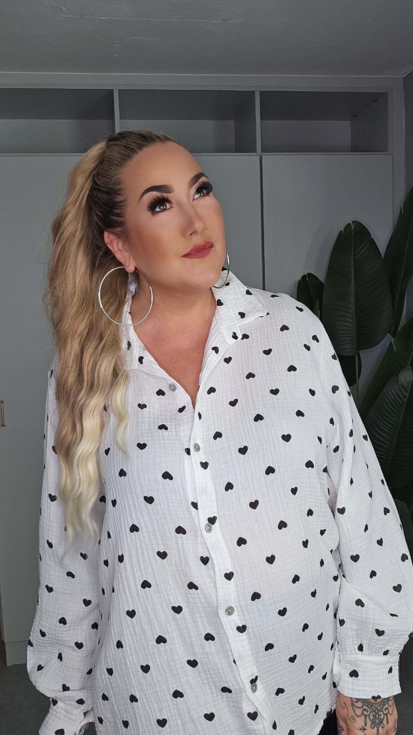 Musselin Bluse Herz in versch. Farben