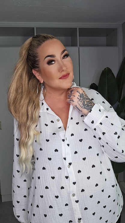 Musselin Bluse Herz in versch. Farben
