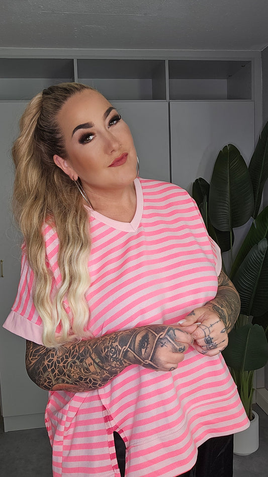 Streifen Shirt Pink Rosa