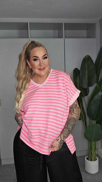 Streifen Shirt Pink Rosa