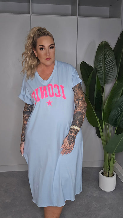 Longshirt ICONIC hellblau