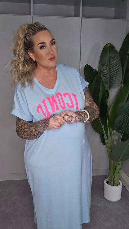 Longshirt ICONIC hellblau