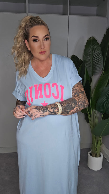 Longshirt ICONIC hellblau