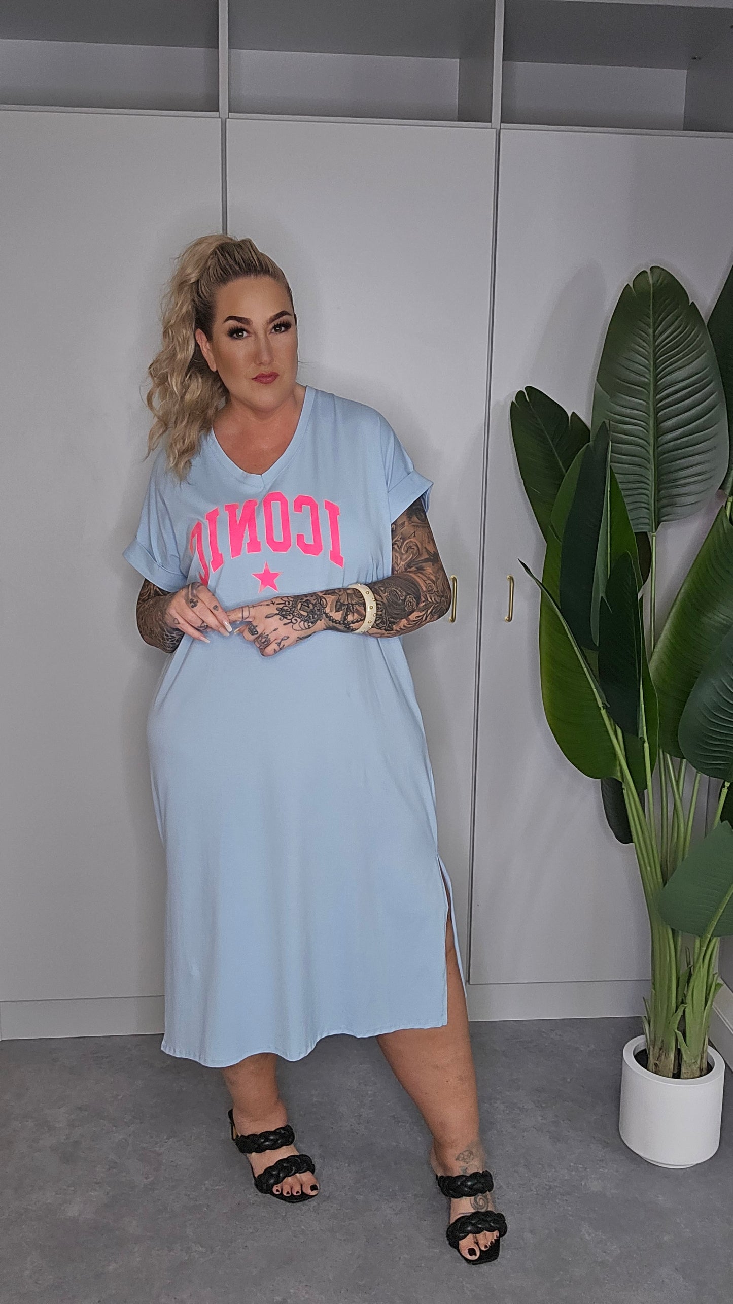 Longshirt ICONIC hellblau
