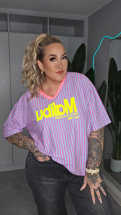 Shirt Malibu Violett Gestreift