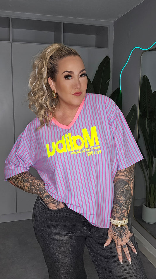 Shirt Malibu Violett Gestreift