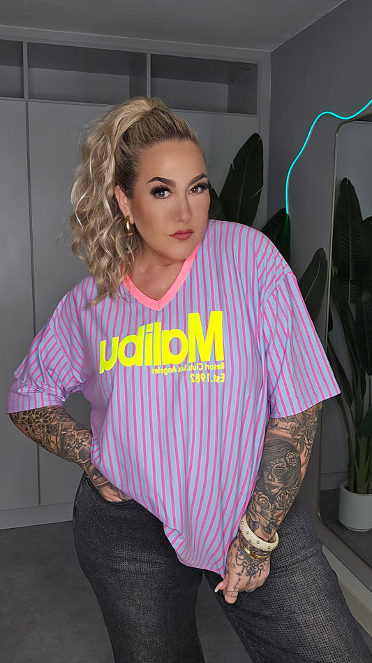 Shirt Malibu Violett Gestreift