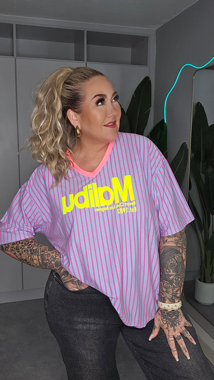 Shirt Malibu Violett Gestreift