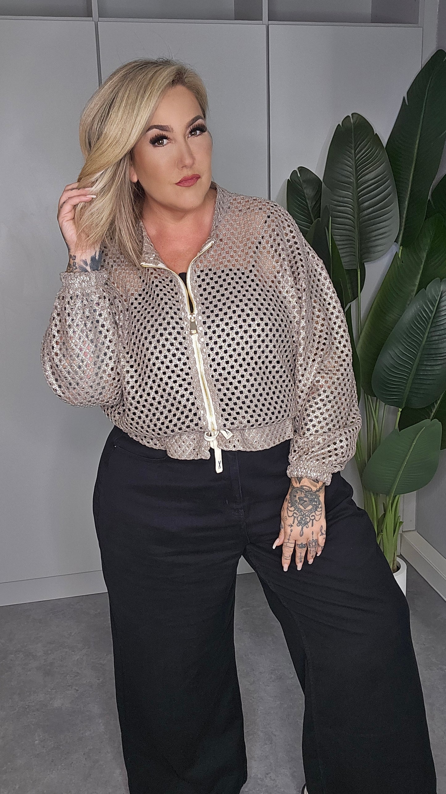 Netz Jacke  Silver