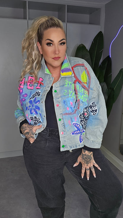 Jeansjacke Paint Purple