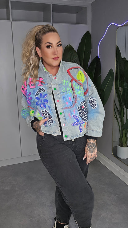 Jeansjacke Paint Purple