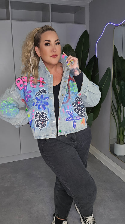 Jeansjacke Paint Purple