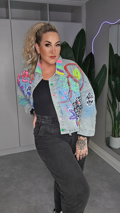 Jeansjacke Paint Purple