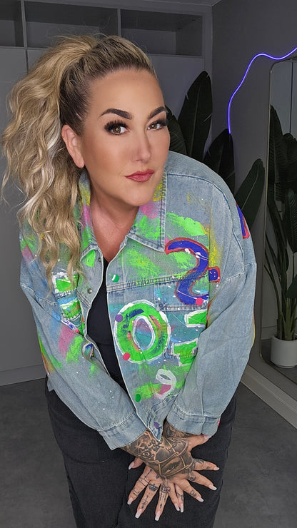 Jeansjacke Paint green