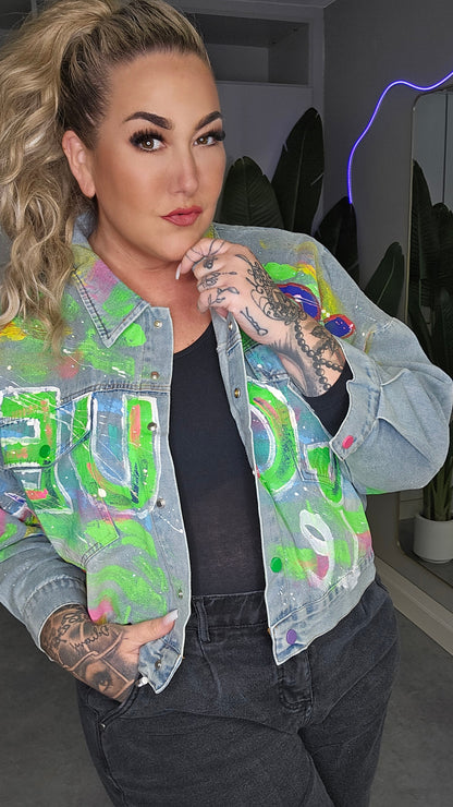 Jeansjacke Paint green