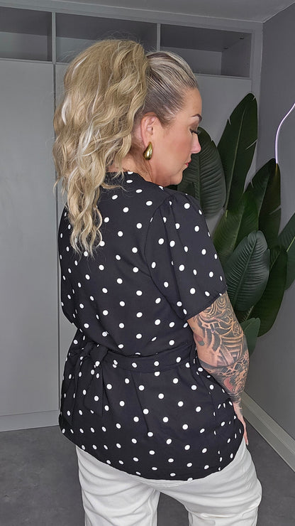 Wickelbluse Dots schwarz