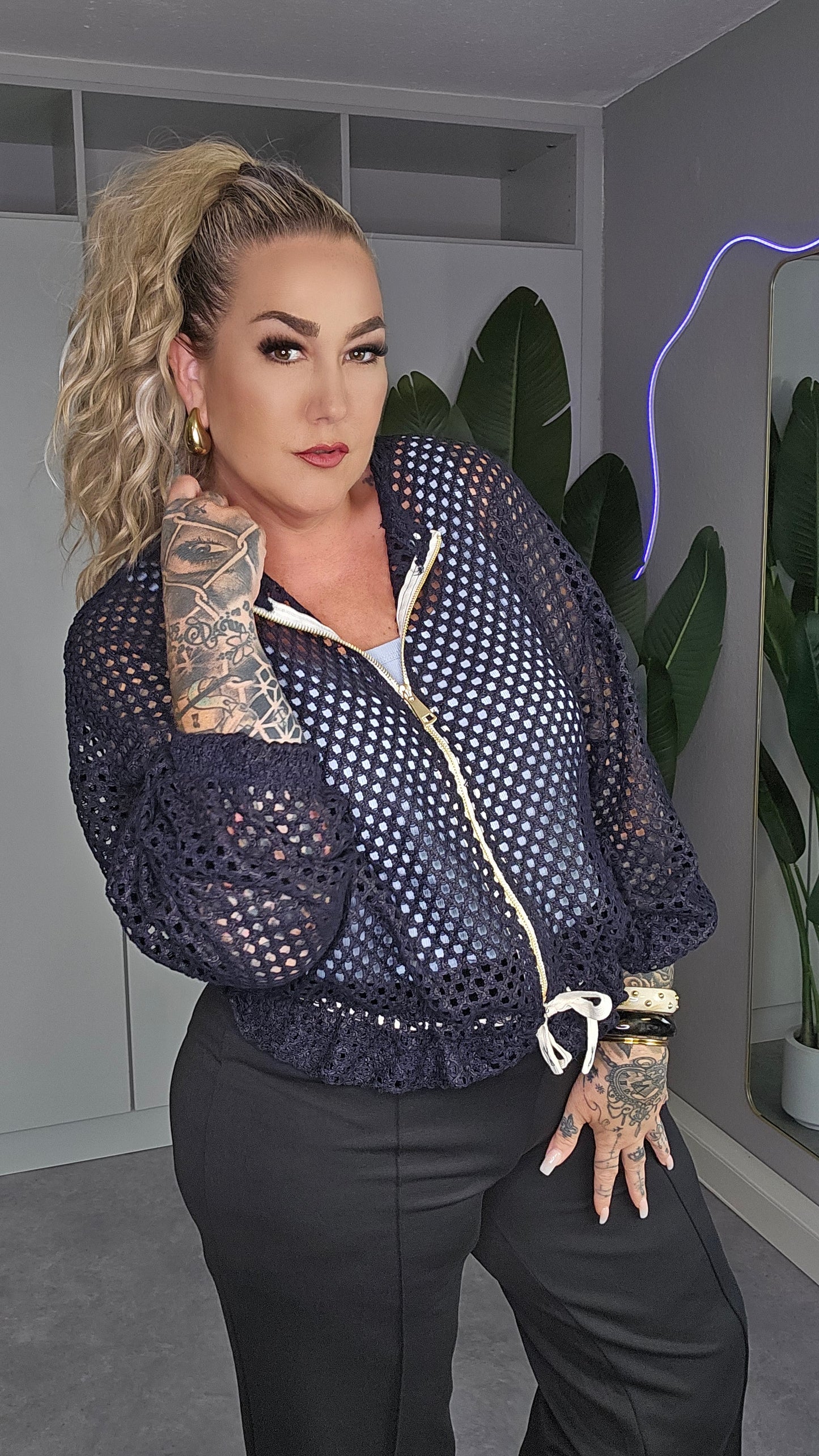 Netz Jacke Dark Blue