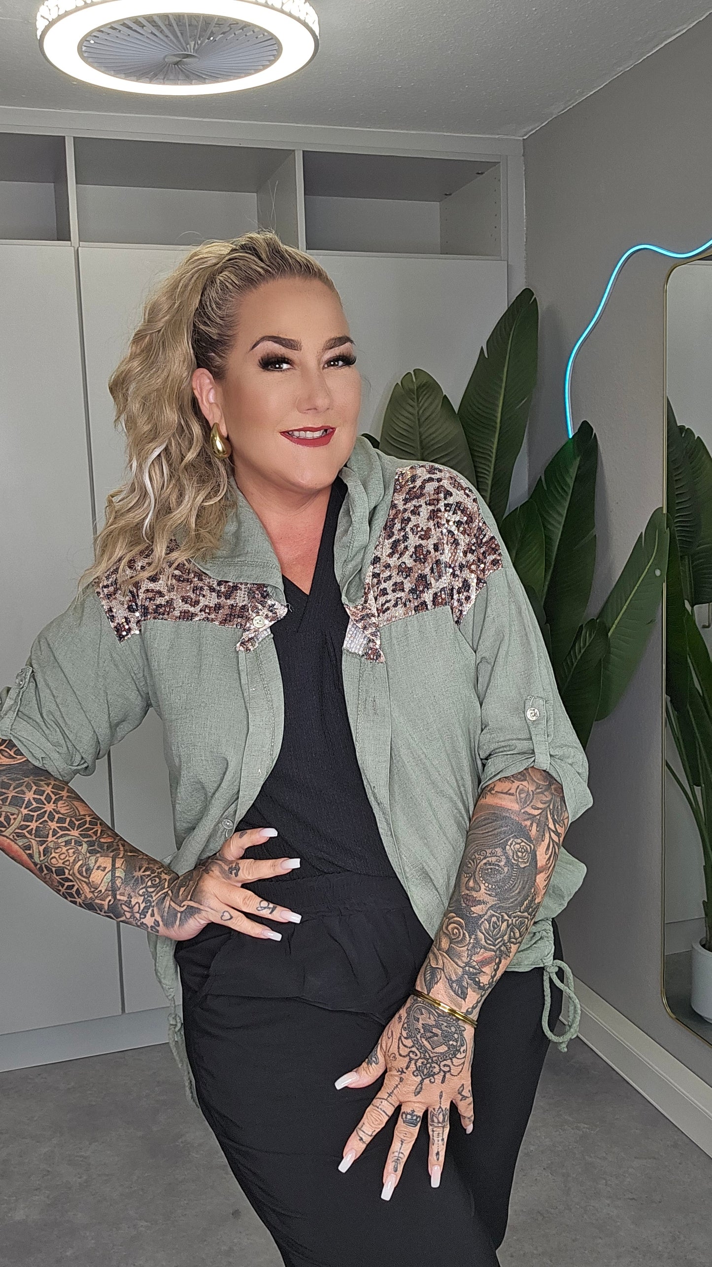 Kapuzenjacke Khaki Leo
