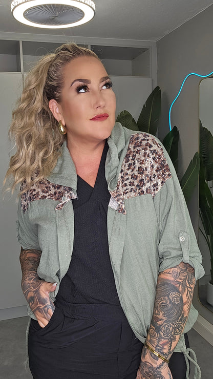 Kapuzenjacke Khaki Leo