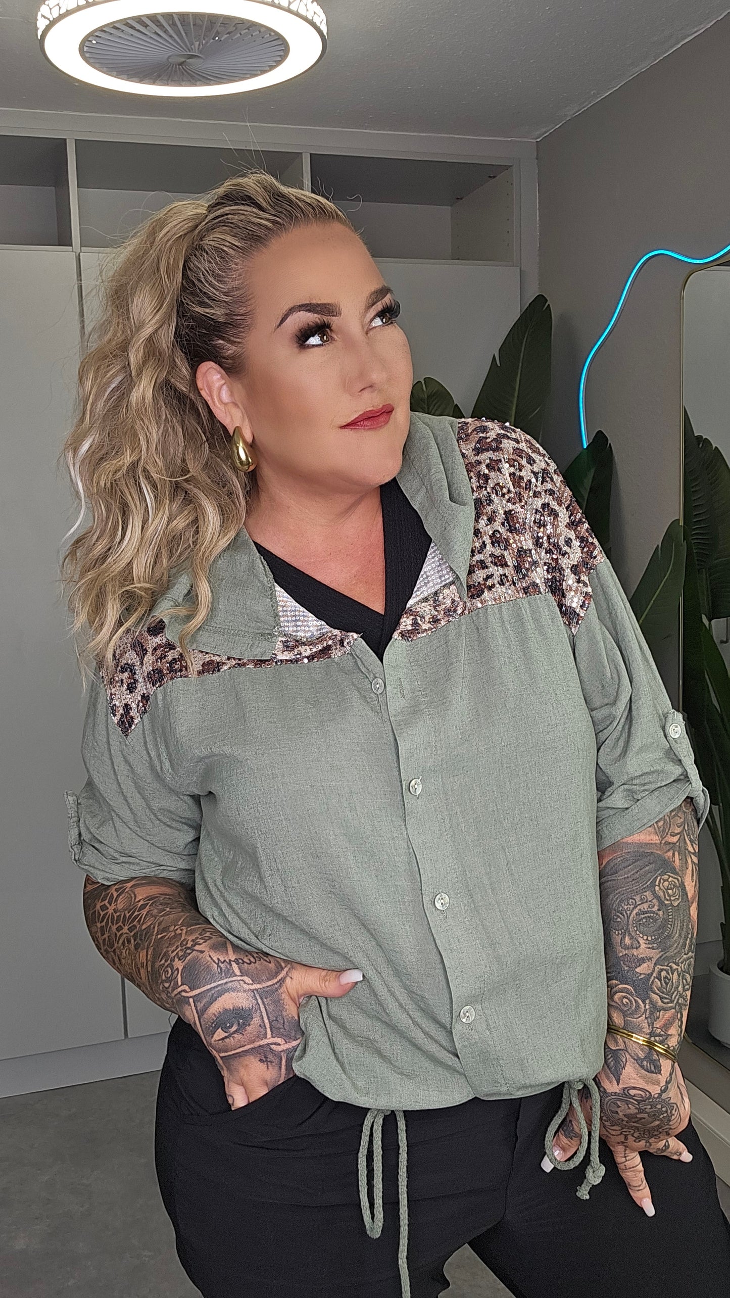 Kapuzenjacke Khaki Leo