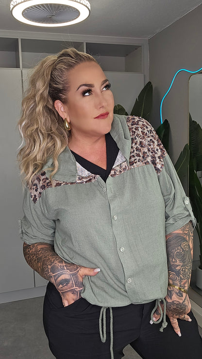 Kapuzenjacke Khaki Leo