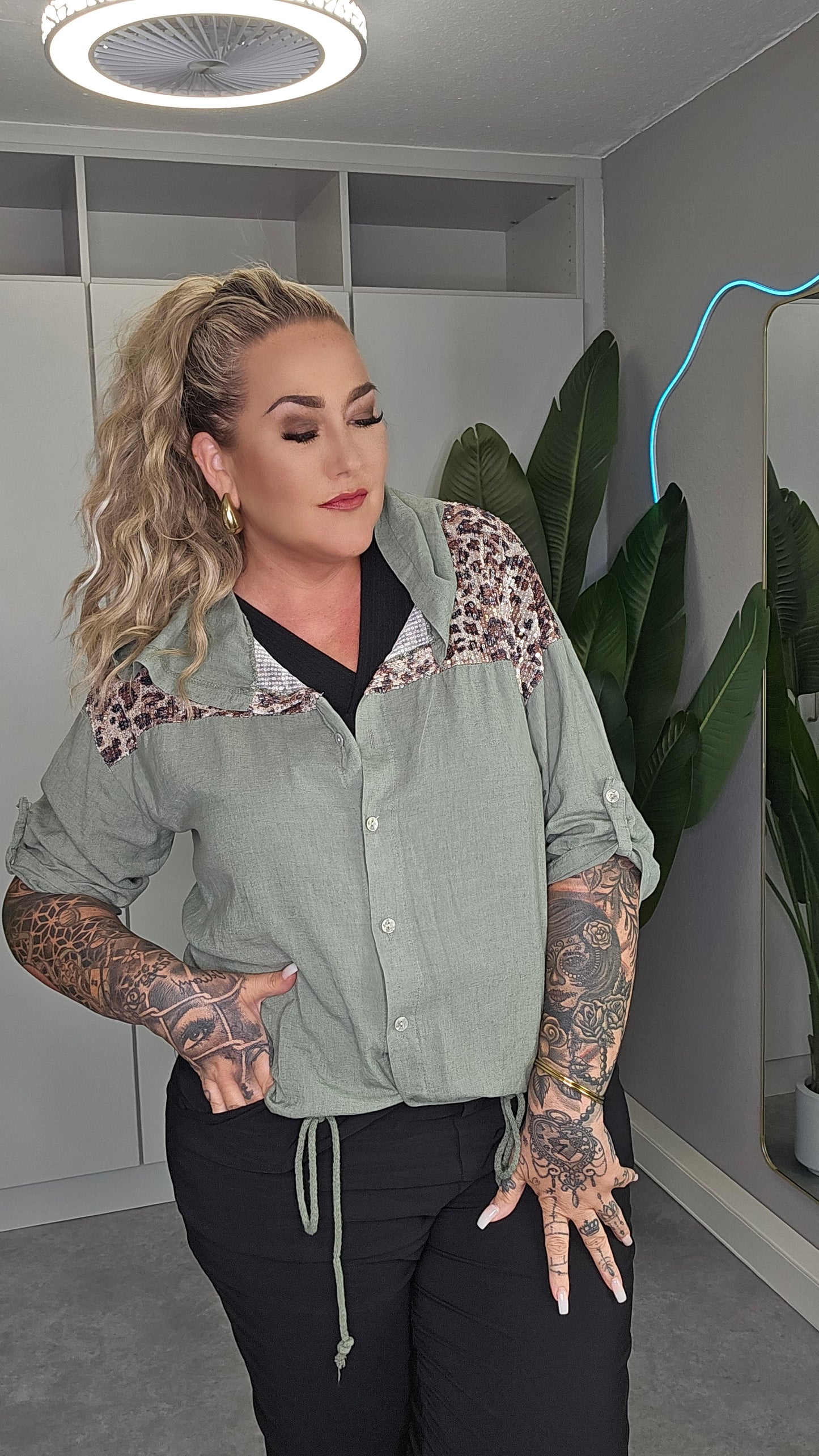 Kapuzenjacke Khaki Leo