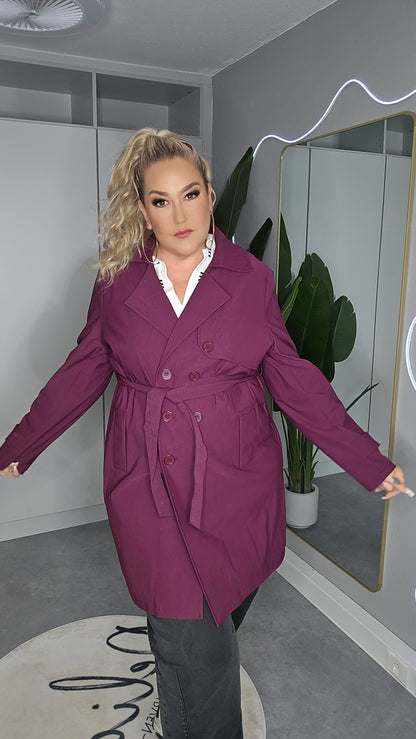 Bordeaux Langer Mantel Plus Size
