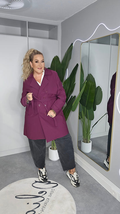 Bordeaux Langer Mantel Plus Size