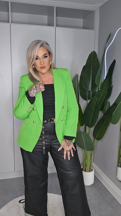 Blazer Plus Size Neongrün