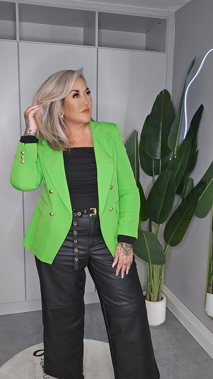 Blazer Plus Size Neongrün