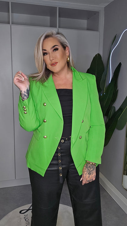 Blazer Plus Size Neongrün