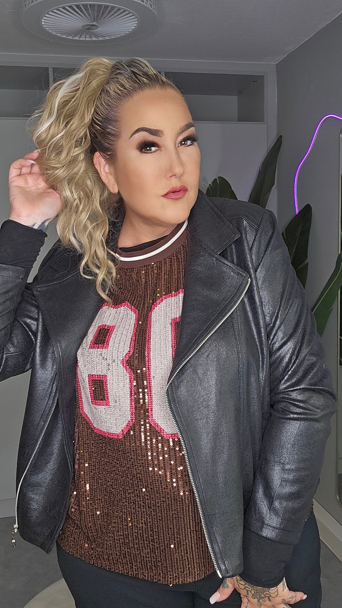 Oversize Pailletten-Top