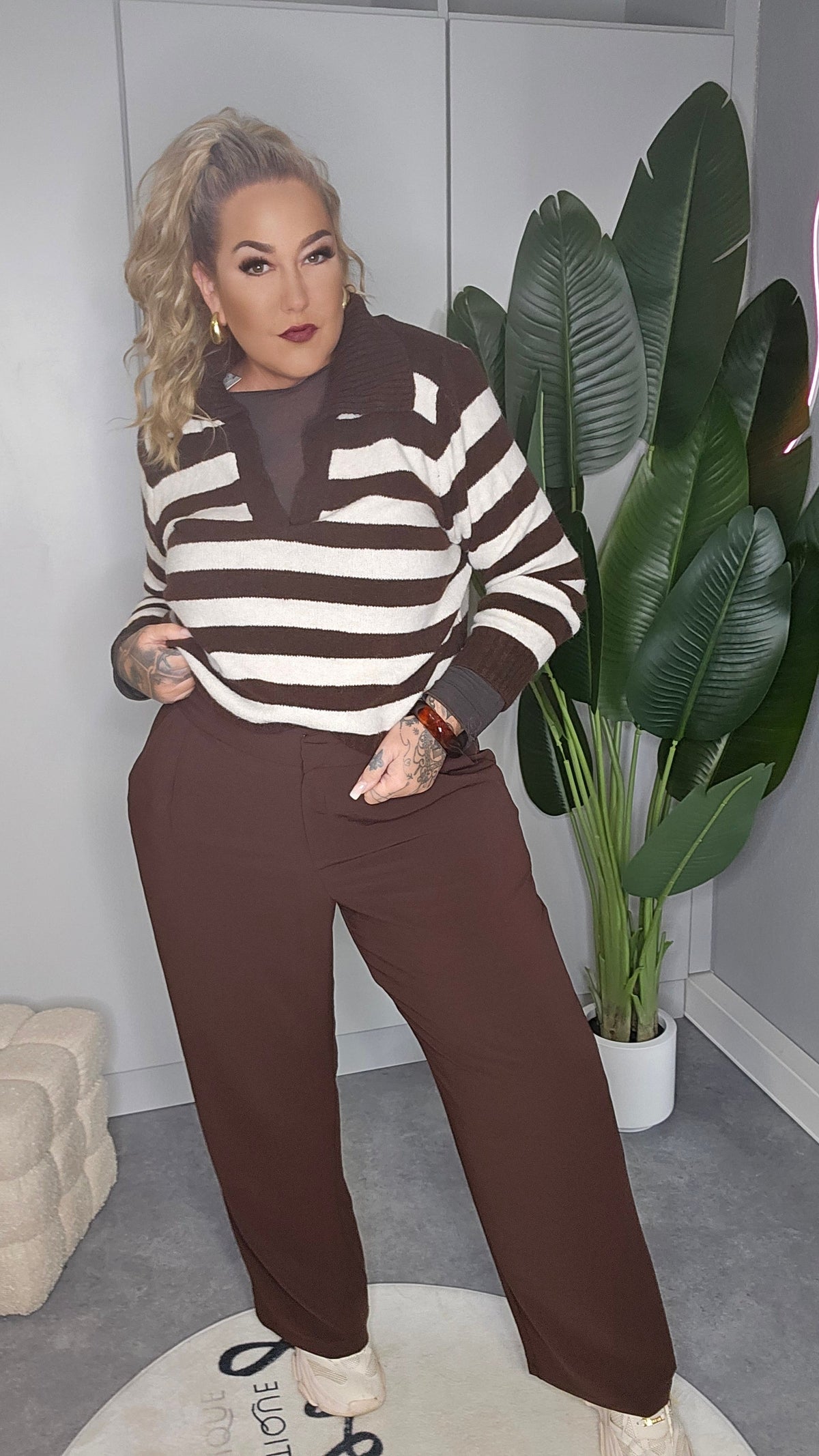 Gestreifter Pullover