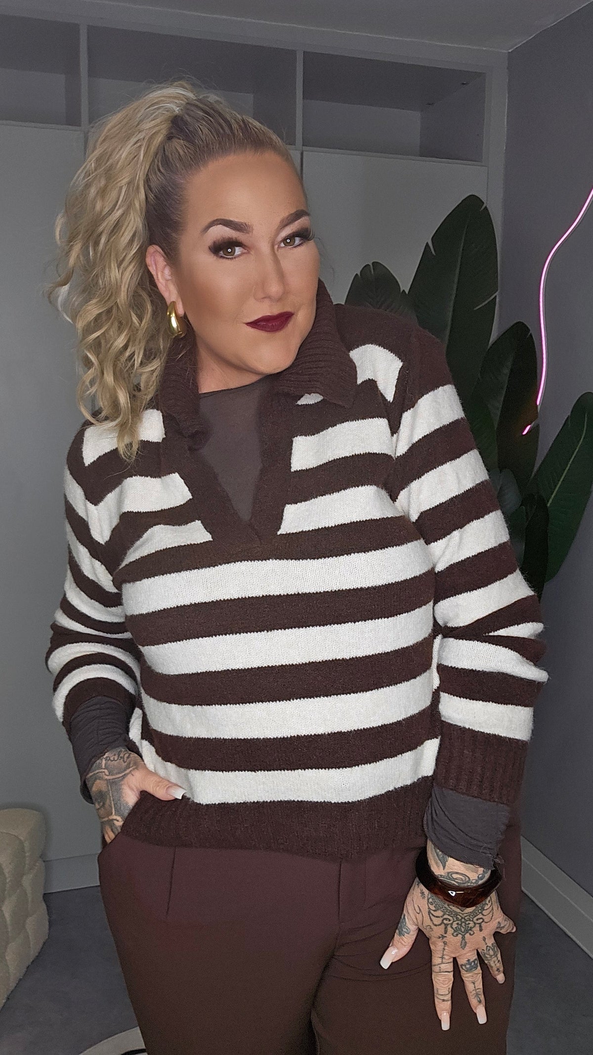 Gestreifter Pullover