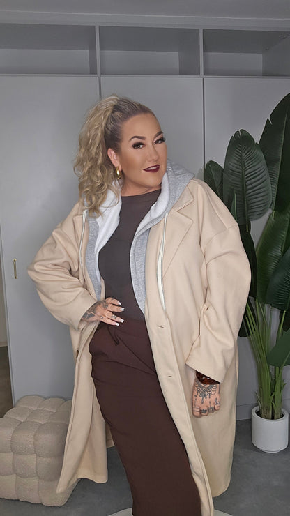 Oversize-Mantel Beige